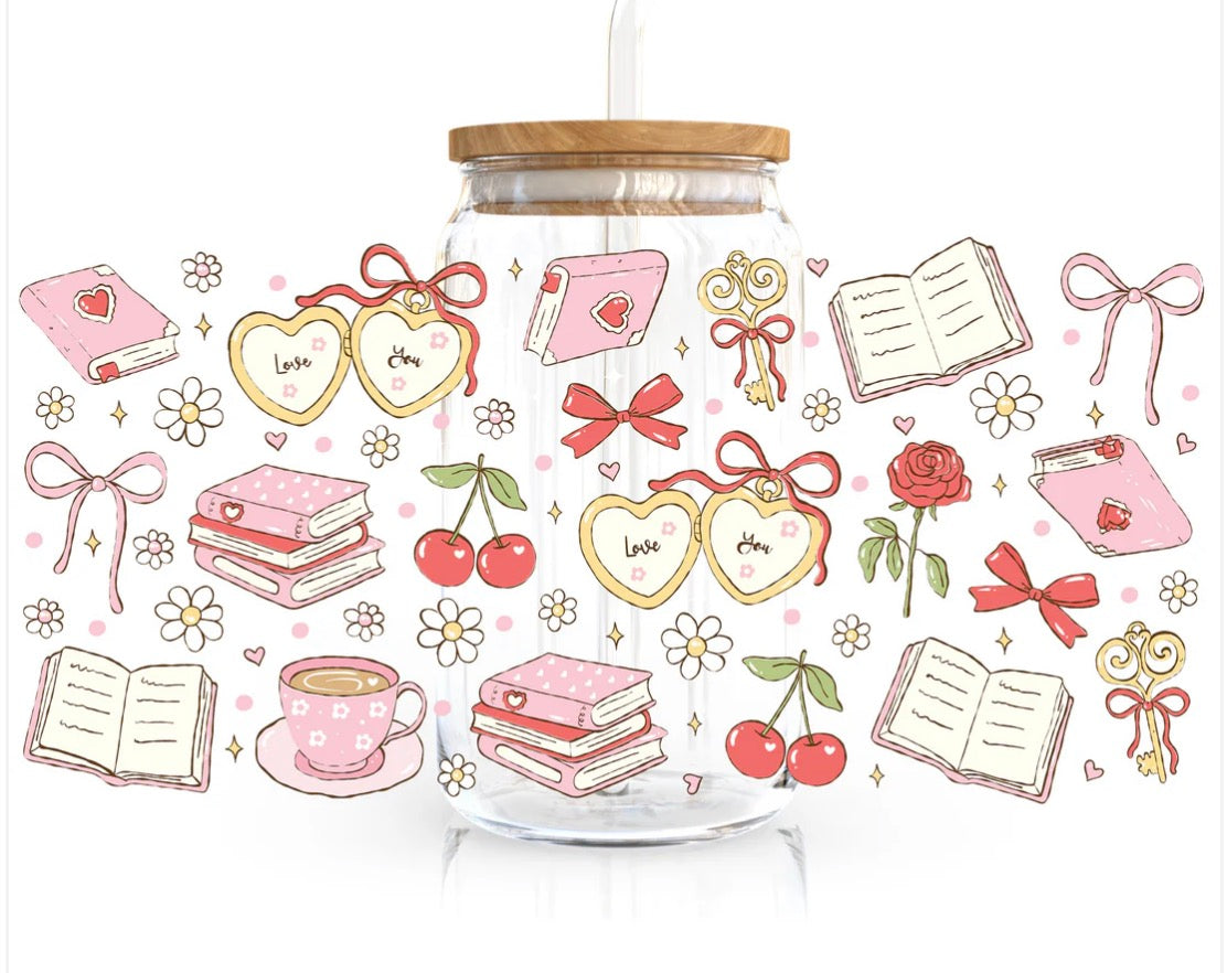 16oz Bookish Glass Can Cups