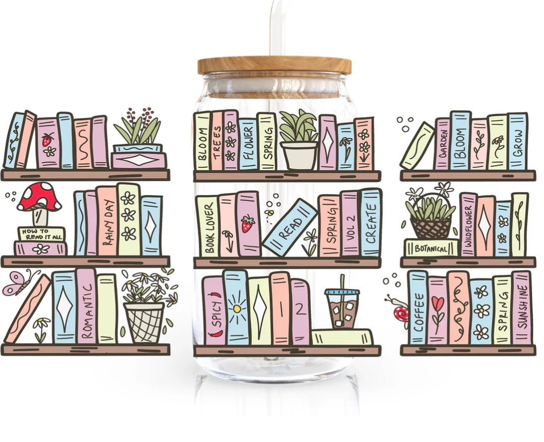 16oz Bookish Glass Can Cups