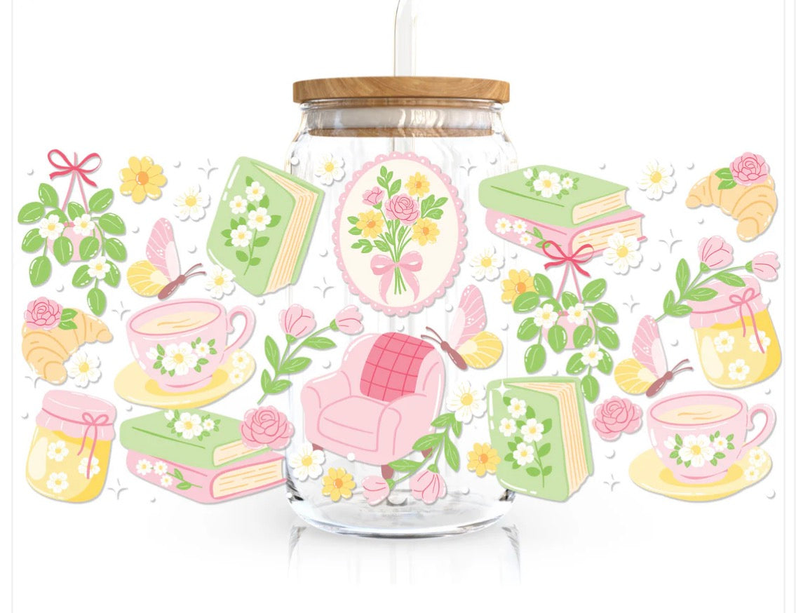 16oz Bookish Glass Can Cups