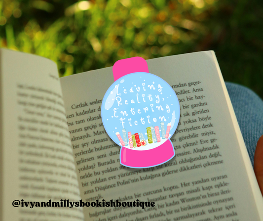Leaving Reality Snow Globe Magnetic Bookmark